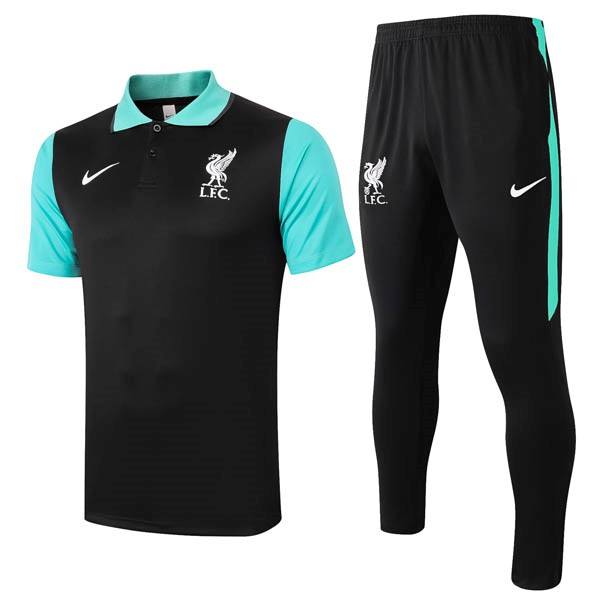 Polo Liverpool Conjunto Completo 2020-21 Negro Verde